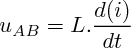 ${u}_{AB}= L.\frac{d(i)}{dt}$